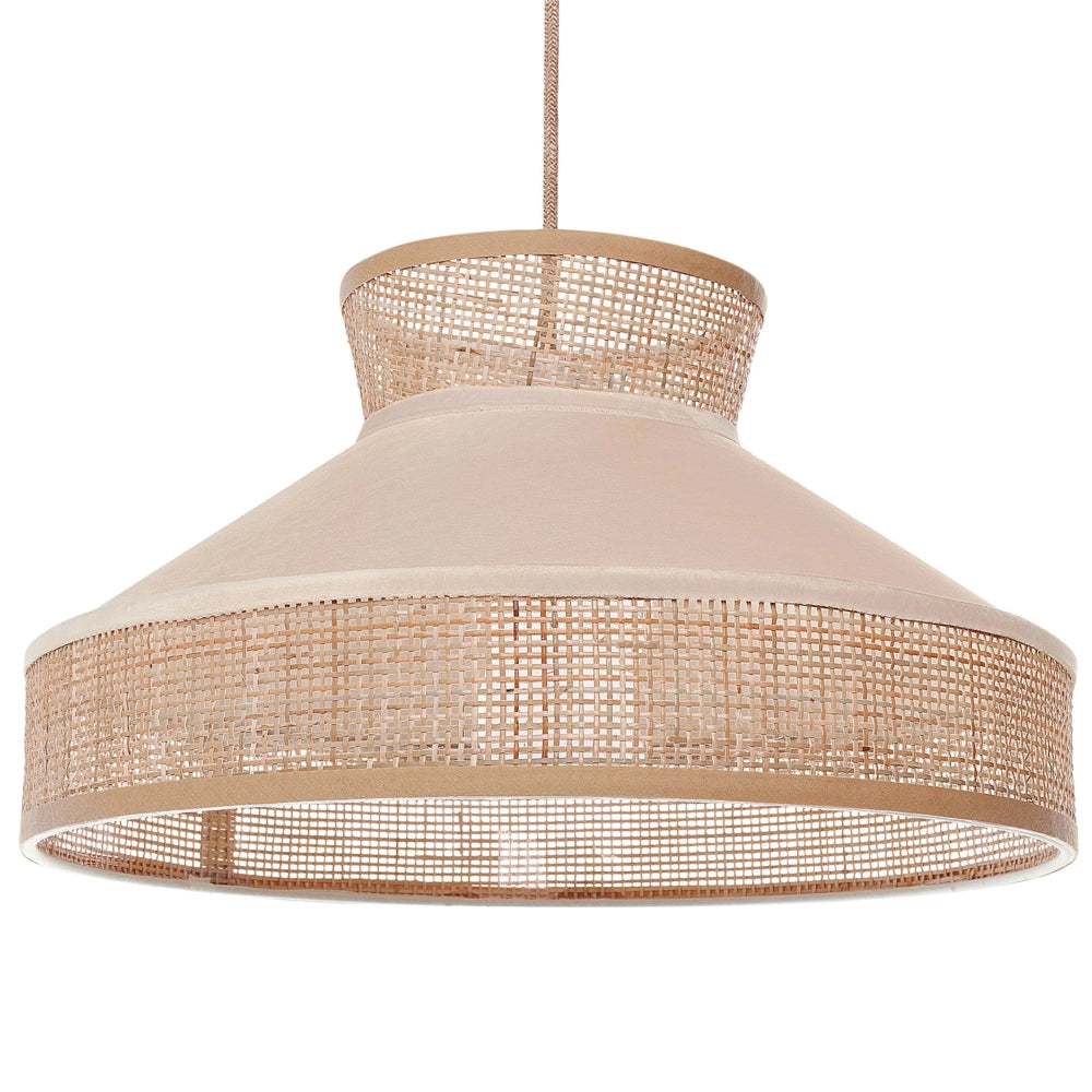 Lampada a sospensione con paralume in rattan naturale beige boho illuminazione