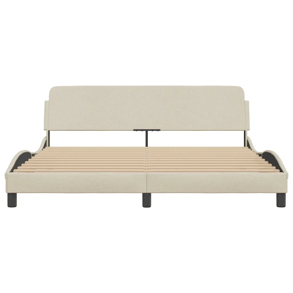 Giroletto senza Materasso Crema 180x200 cm in Tessuto