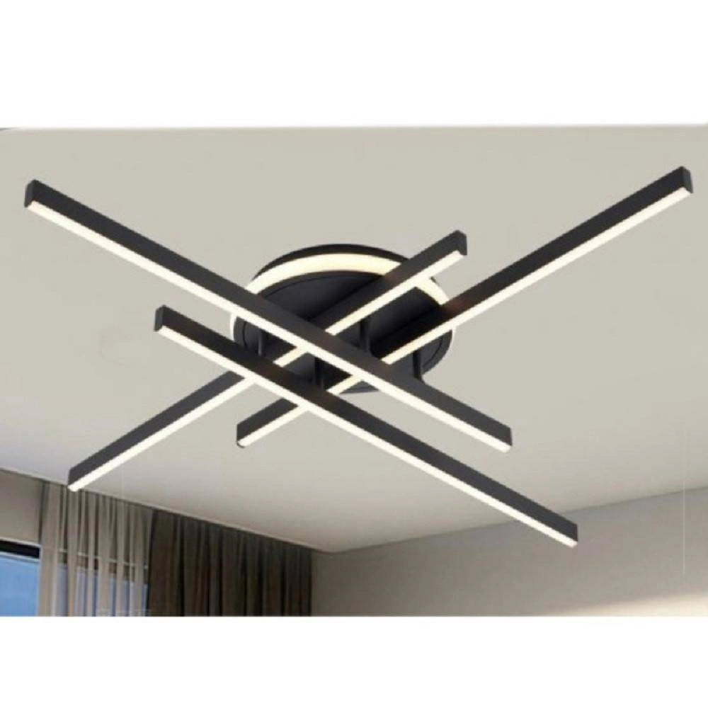 Trade Shop - Plafoniera A Led 45 W Nero Da Soffitto Lampadario Luce 6500k 4000k 3000k Pn-21n -