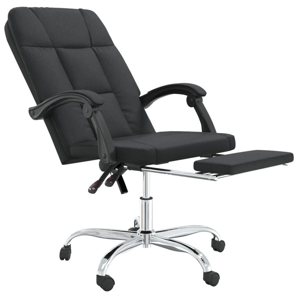 Sedia da ufficio in similpelle nera con seduta girevole e reclinabile adatta per l'uso al computer o per lo studio 02_0024264