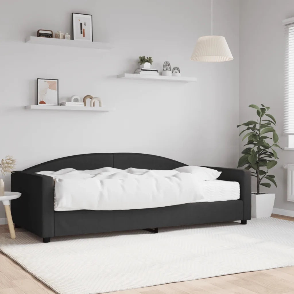 Divano letto | Sof¨¤ letto | Letto singolo con Materasso Nero 100x200 cm in Tessuto