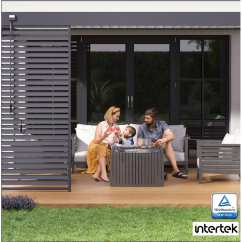 Pergola Bioclimatica Ombréa VS 3x4M addossata - Antracite/Bianco - V2