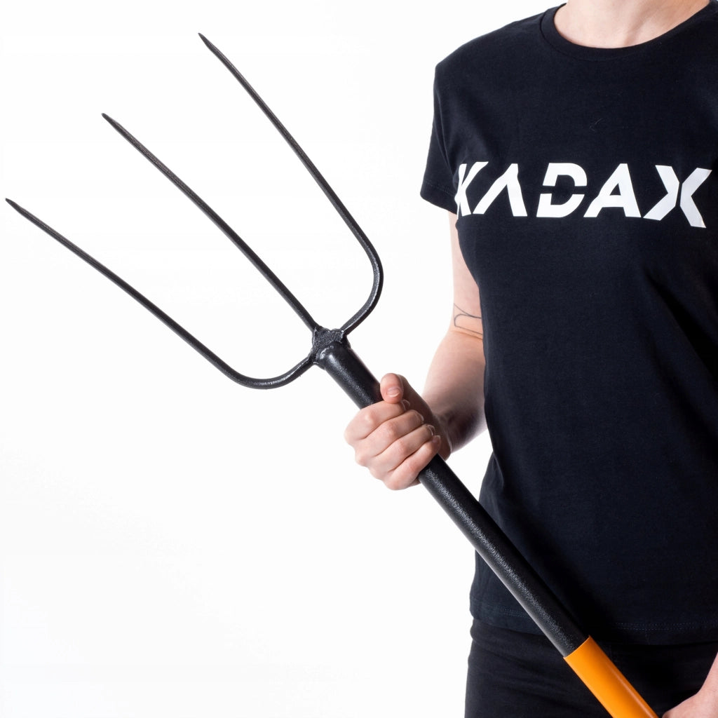 Forca da giardino KADAX a 3 punte in metallo, ergonomica, per fieno e compost, 132 cm