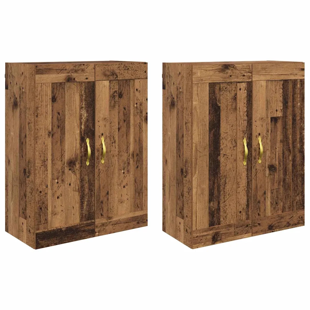 Mobile a muro 2 pcs Legno vecchio 69,5 x 34 x 90 cm 3402689