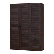 Armadio moderno per camera da letto mobile contenitore senza tempo 4 ripiani 3 cassetti MDF 176 x 120 x 52 cm effetto noce scuro 03_0006377