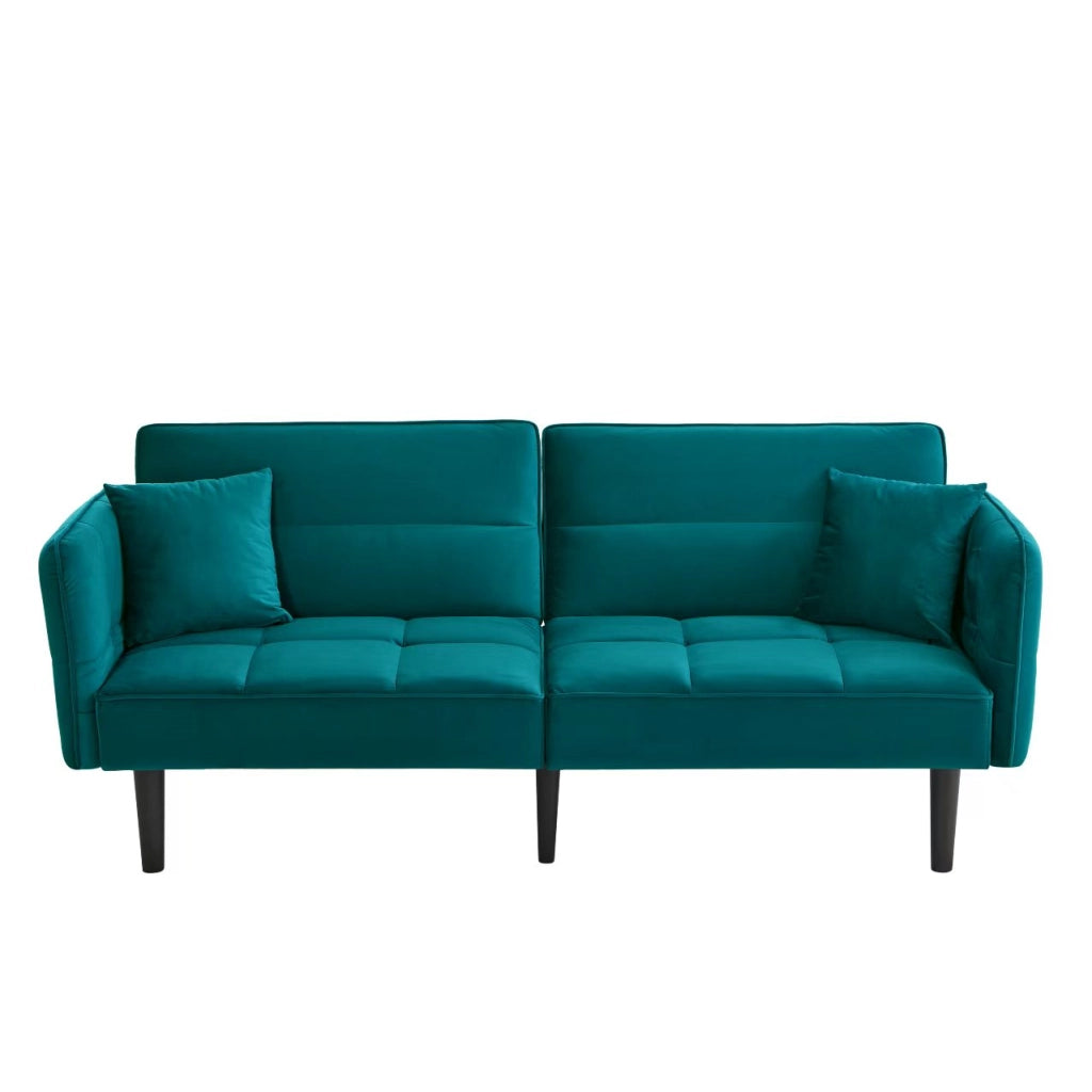 Divano Letto 2 Posti ¨C MINIMAL ¨C Velluto, Braccioli Ribaltabili, Funzione Letto