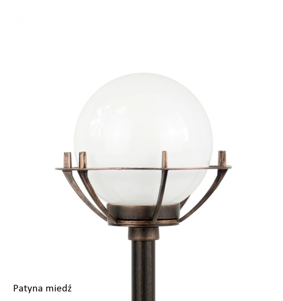 Lampada da giardino 102cm sfera 25cm E27 nera IP43