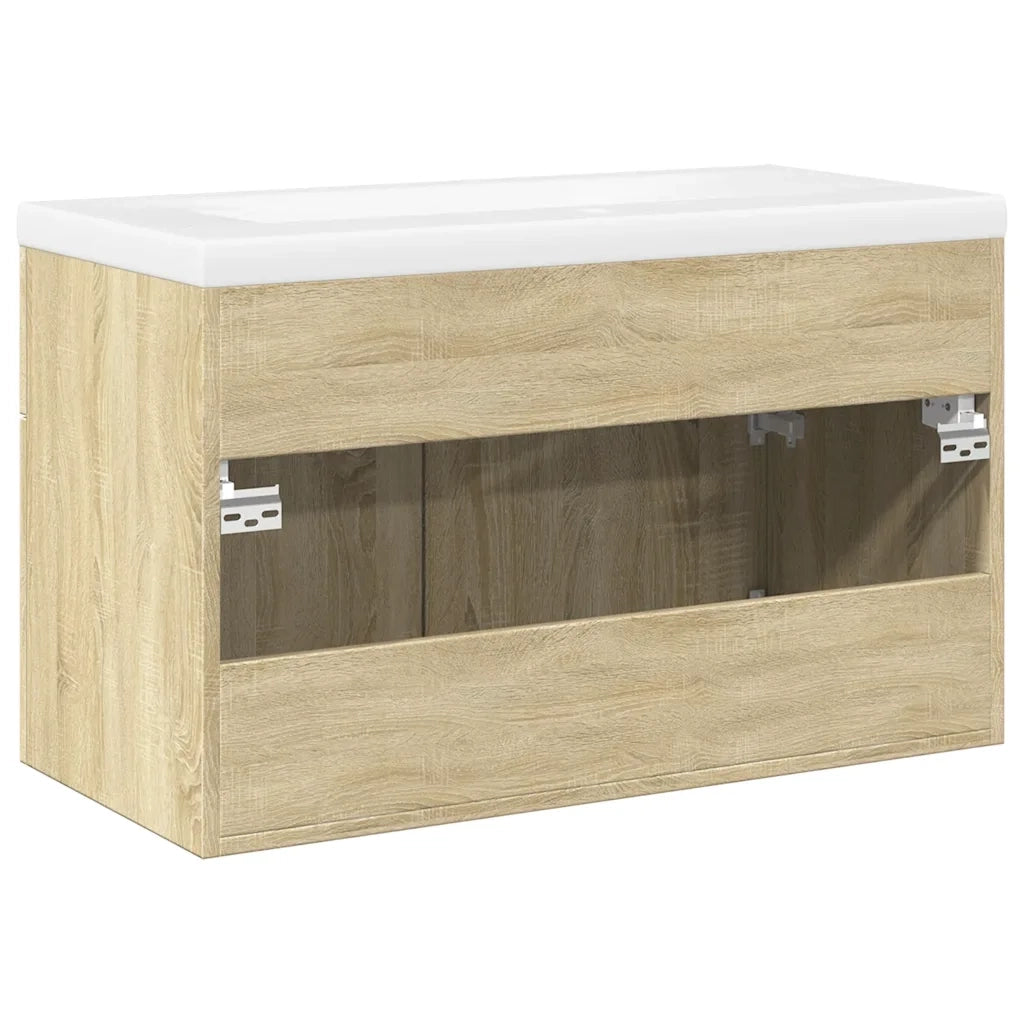 vidaXL Mobile da Bagno con Lavabo Integrato Rovere Sonoma