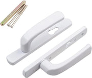 Maniglione 85mm PZ (centrale) bianco - sostituzione UPVC - set di maniglie con parti di ricambio 1 coppia 210mm