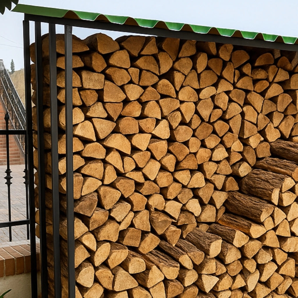 Legnaia tettoia in acciaio verniciato antracite eco 180x70xh200 cm