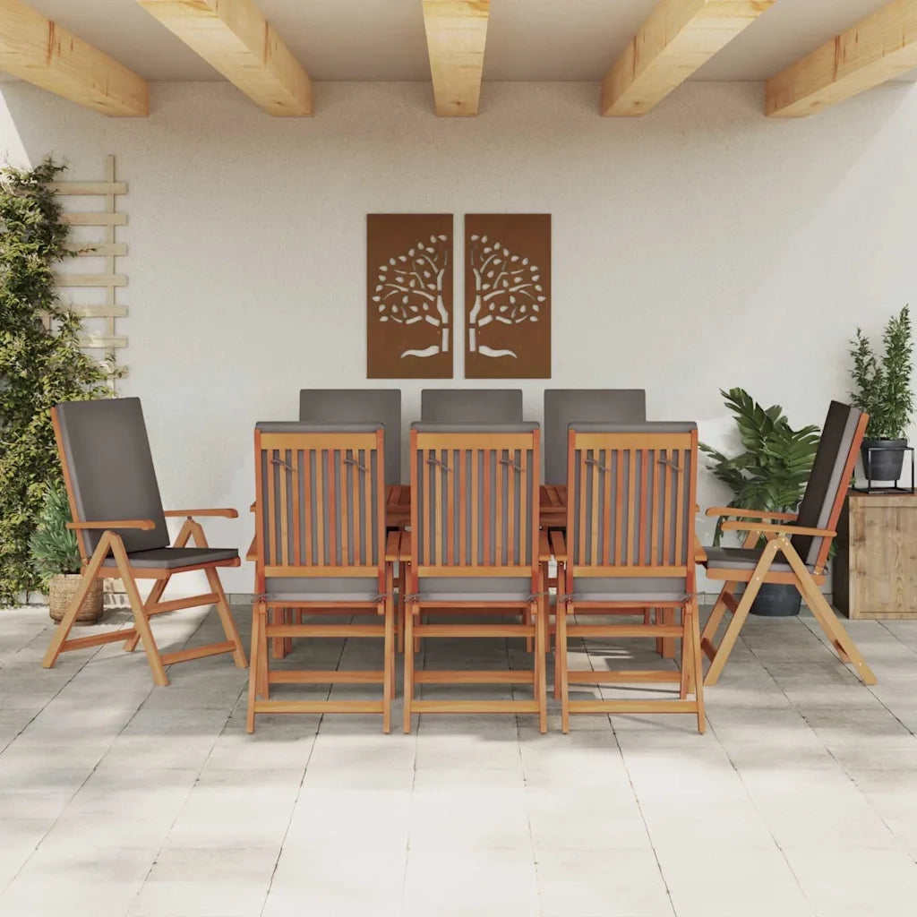 Sedia da Giardino 8 pcs Marrone e Grigio 57 x 71.5 x 104 cm