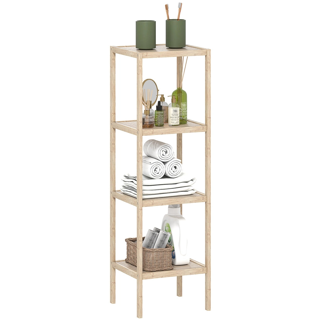 Mobile Bagno 4 Ripiani 33x31x110 cm in Bambù