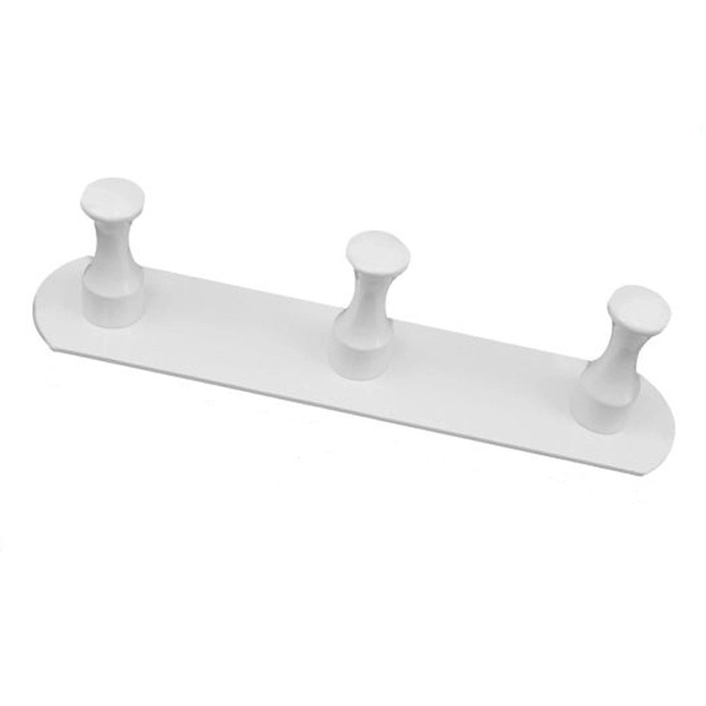 Trade Shop - Appendiabiti Con 3 Ganci Bianco Per Accappatoio Bagno Cucina Casa Da Parete 59757 -