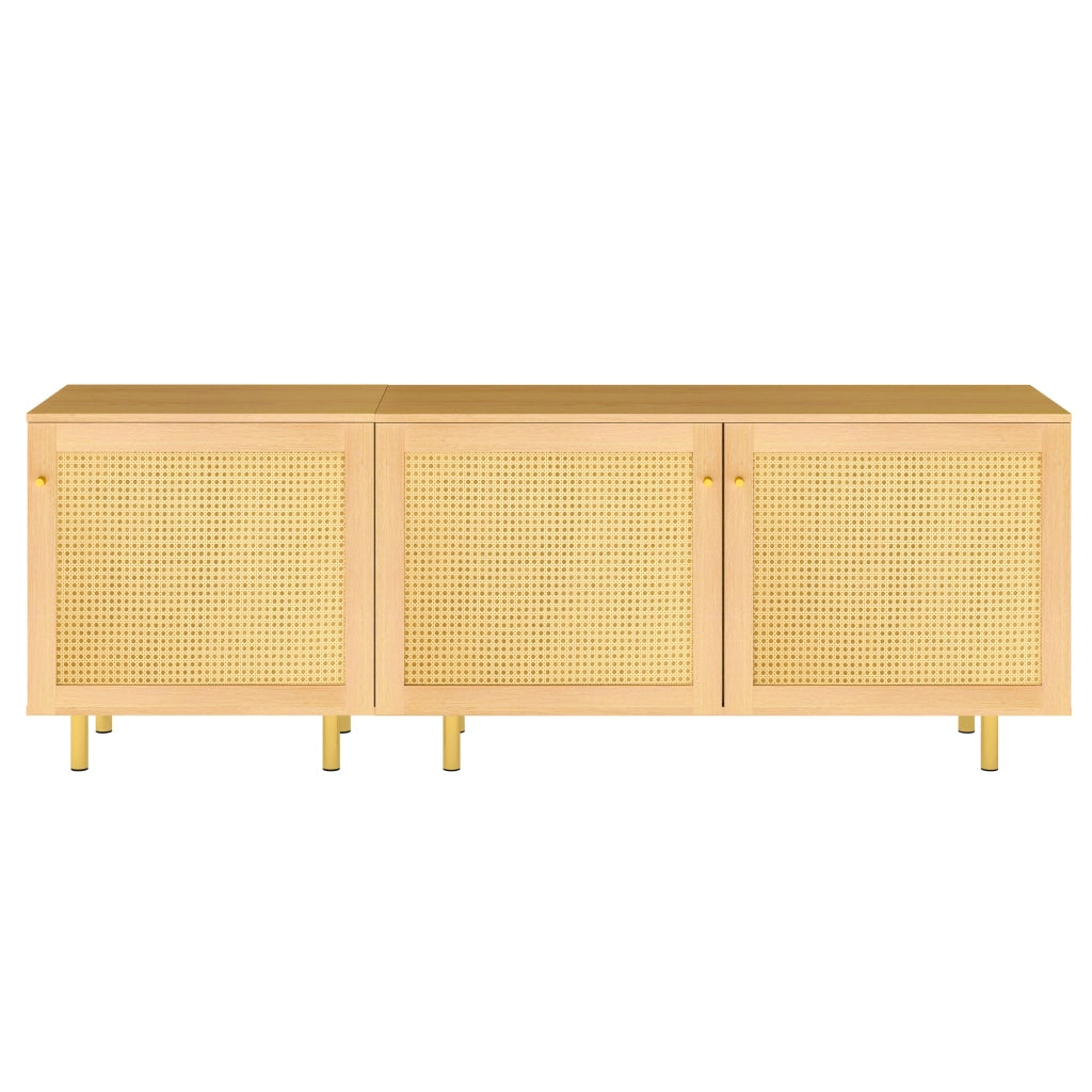 Mobile contenitore modulare con ripiani in MDF naturale