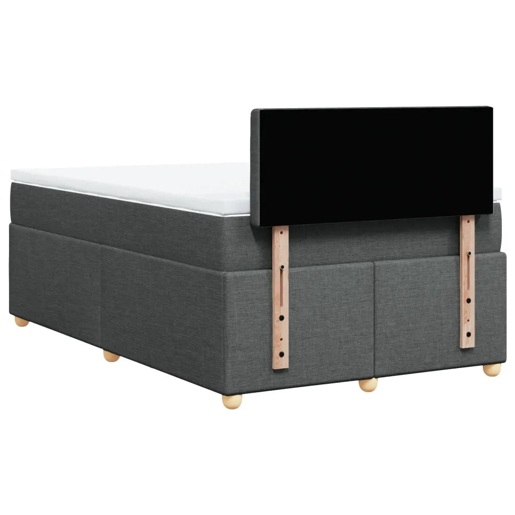 Giroletto a Molle con Materasso Grigio Scuro 120x190cm Tessuto