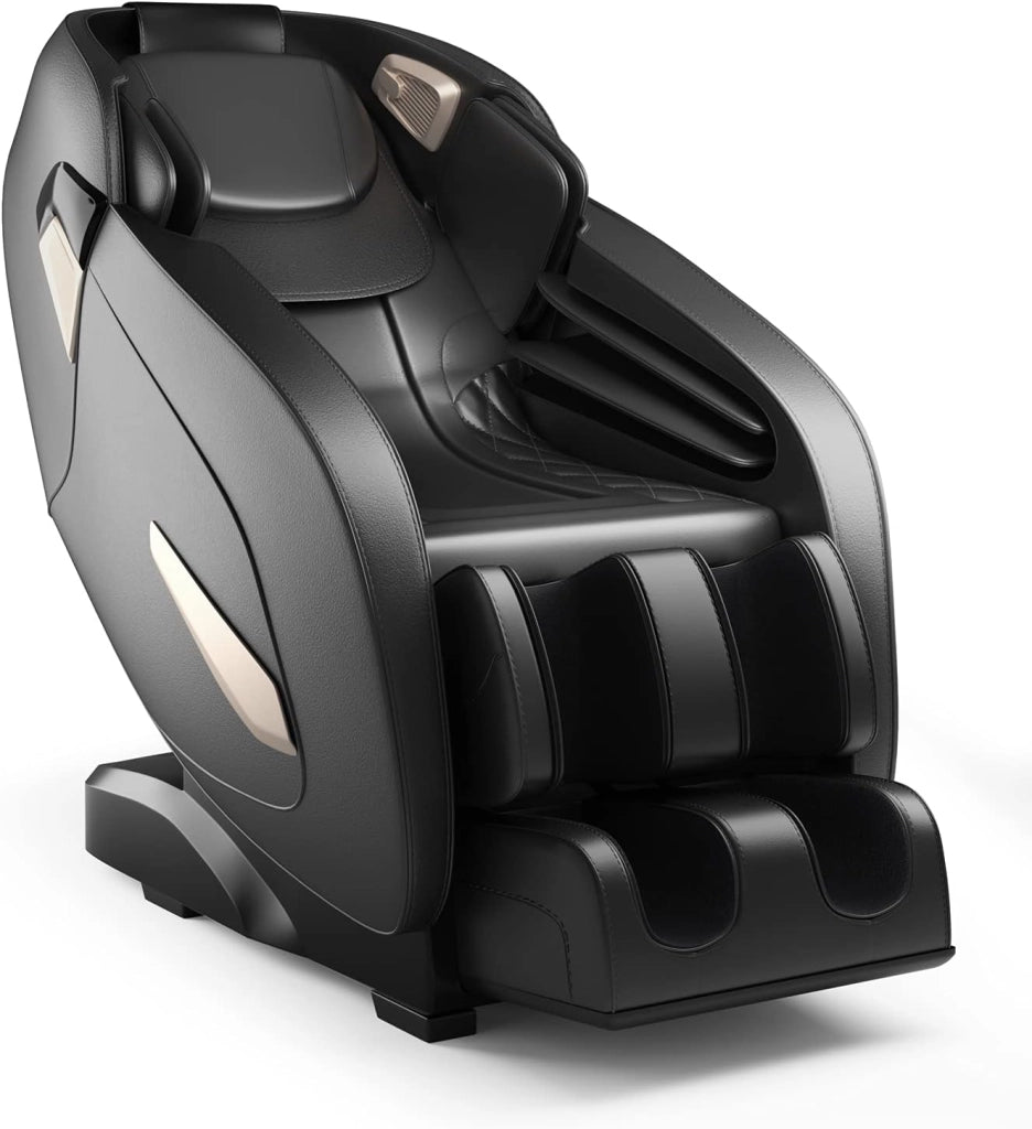 Poltrona Massaggiante 12 Modalità, a Zero Gravità, con Airbag e Rulli SL, Riscaldamento sullo Schienale, Rullo per Piedi, Rilevatore Corpo Automatico, Altoparlante Bluetooth e Timer (Nero)