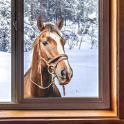 Sticker per finestra Cavallo Paesaggio agricolo Animali da fattoria Decorazione per finestra statica per camera da letto e soggiorno