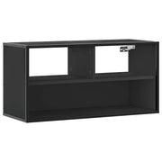 Mobile porta TV a parete di tendenza nero 80 x 31 x 39,5 cm con ampio spazio contenitivo stile industriale legno nero 02_0049630