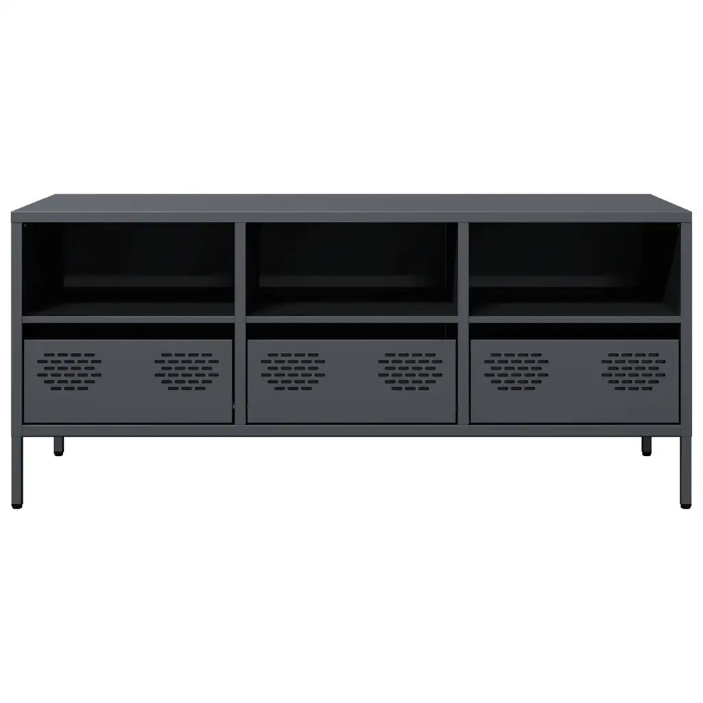 Mobile TV Antracite 101,5x39x43,5 cm Acciaio Laminato a Freddo 851324