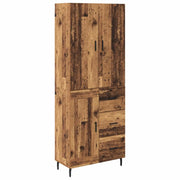 Credenza 2 pz | Madia | Buffet da pranzo | Armadio da pranzo Legno vecchio Legno Stratificato e Vetro