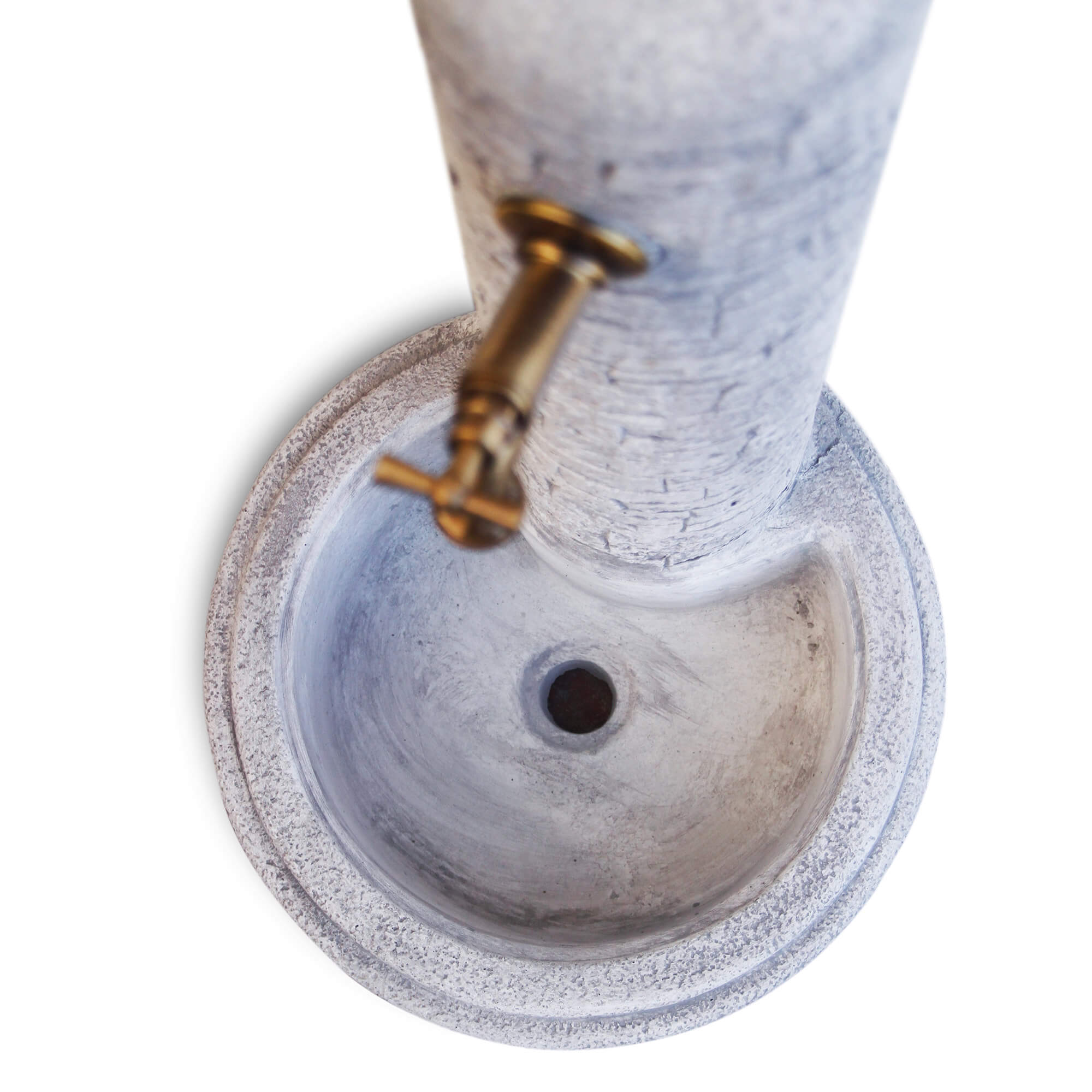 Fontana da Giardino Senza Rubinetto in Cemento Granulato di Marmo Brumano Grigio