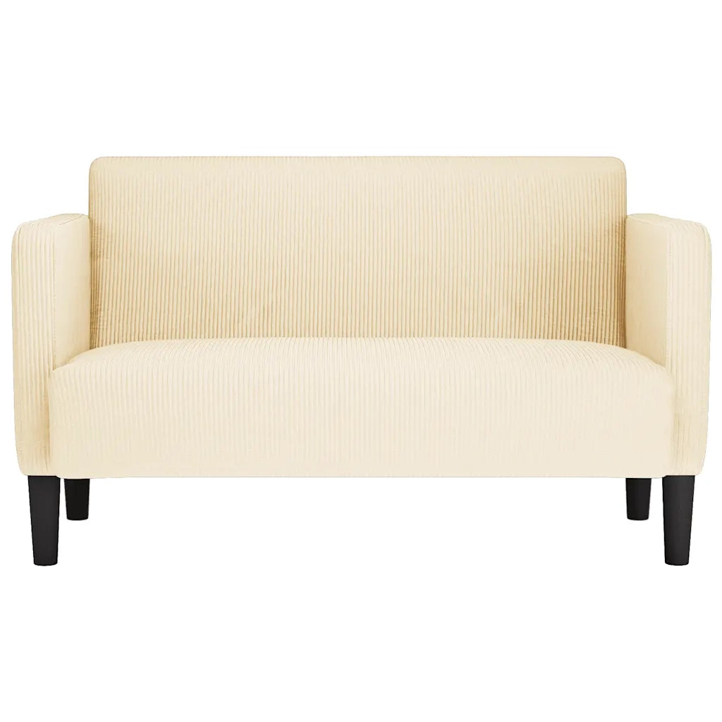 Divano Divanetto Crema 109 cm Tessuto di Velluto a Coste 4100524