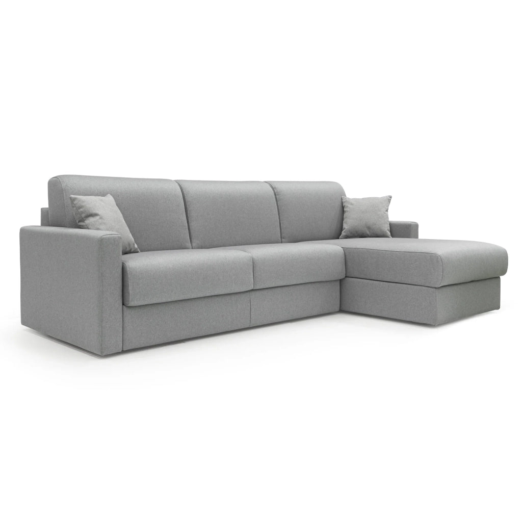 Chris Divano letto angolare 5 posti in tessuto impermeabile T13 268 cm Sinistro (mat. 140x197) grigio