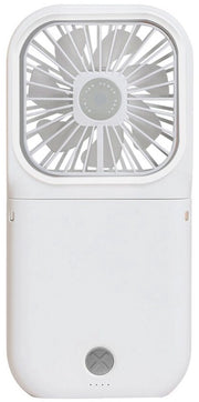 Ventilatore portatile mini, pieghevole, appendibile, caricabile via USB - bianco