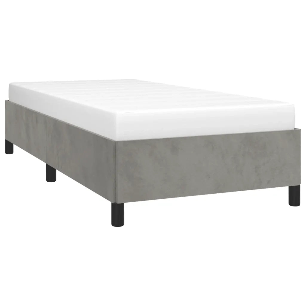 Giroletto senza Materasso Grigio Chiaro 90x190 cm Velluto 347294