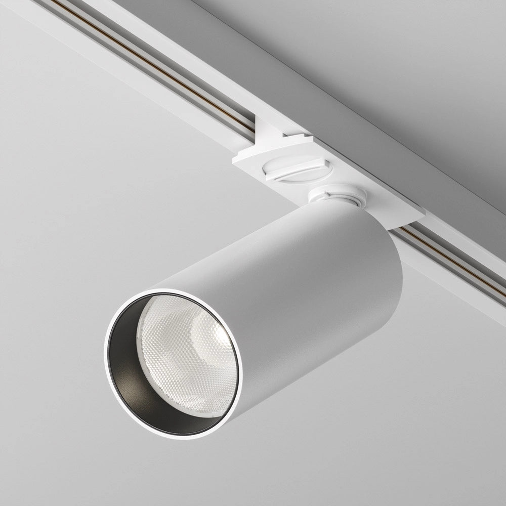 Faretto Per Binario Focus Led Moderno Alluminio Bianco 1 Luce Naturale