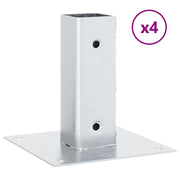 Basi per Pali Quadrate 4 pz Argento 46x46 mm in Acciaio Zincato CFW2665073