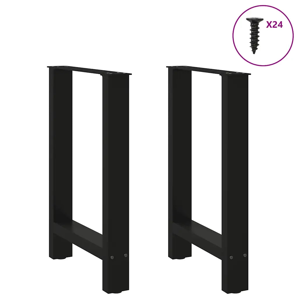 Gambe per tavolo da pranzo nere 2 pz | Piede del tavolo 60x(72-73) cm in acciaio