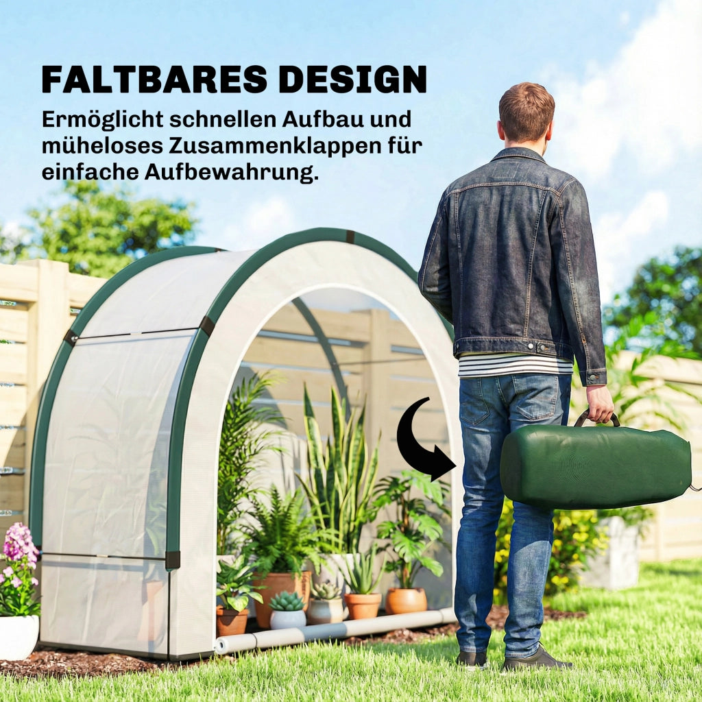 Serra da giardino pieghevole in plastica verde ¨C zephmum ¨C 200x80x164 cm