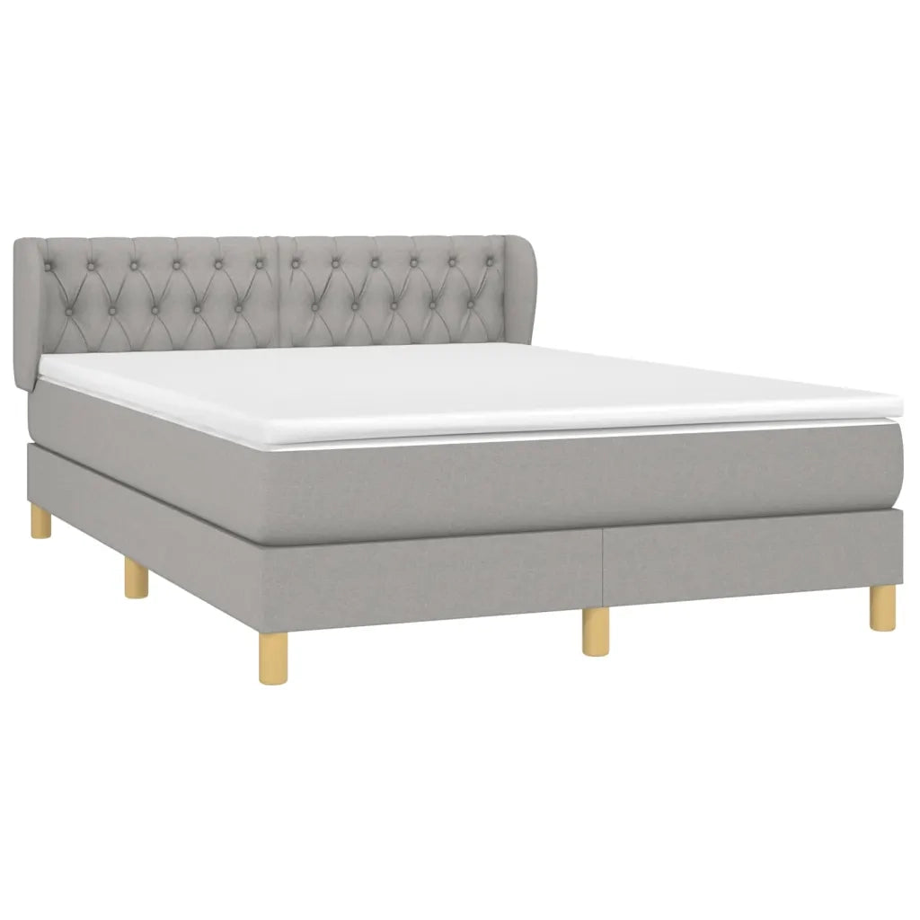 Giroletto a Molle con Materasso Grigio Chiaro 140x190cm Tessuto 3127037