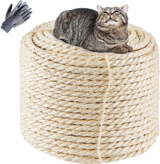 Sisal naturale - sostituzione per gatti - 60 metri - bianco naturale
