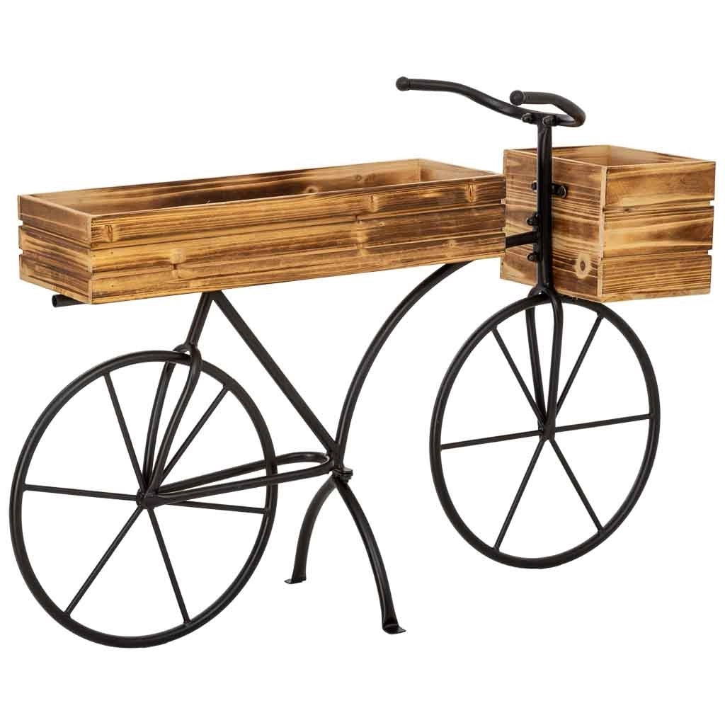 Carrello fioriera legno marrone 104x28x68.5h cm