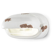 Applique Vintage Orizzontale Ceramica Bianca 1 Luce E27