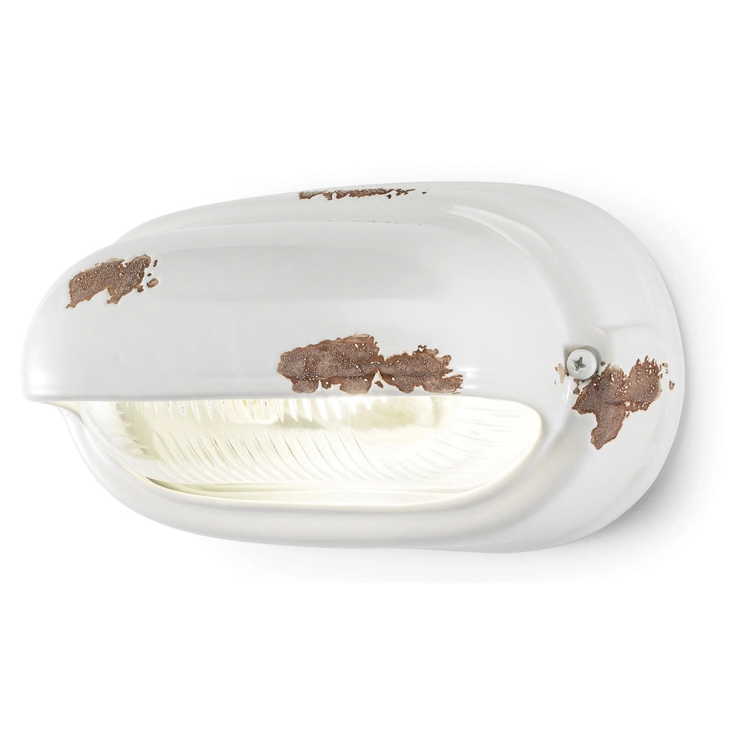 Applique Vintage Orizzontale Ceramica Bianca 1 Luce E27