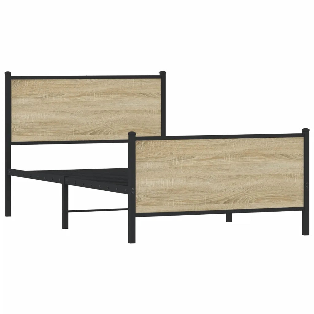 Giroletto senza Materasso in Metallo-Struttura Letto Rovere Sonoma 100x200 cm 132640