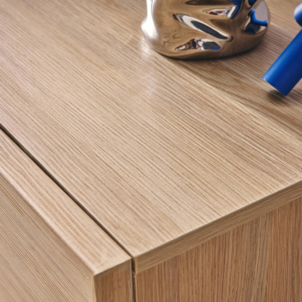 Credenza effetto legno 2 ante 80 cm, marrone naturale