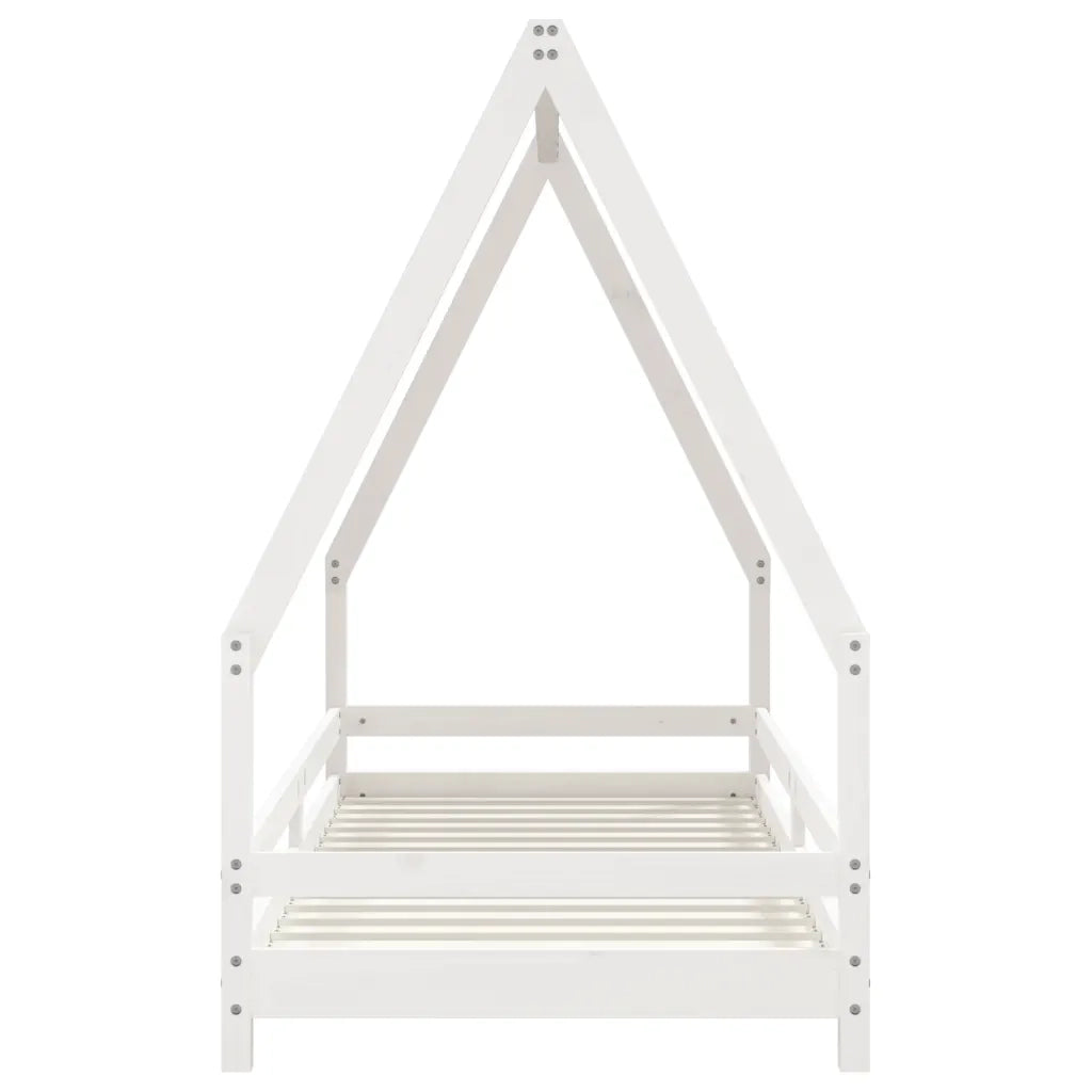 Giroletto per Bambini Bianco 90x200cm in Legno Massello di Pino 834484