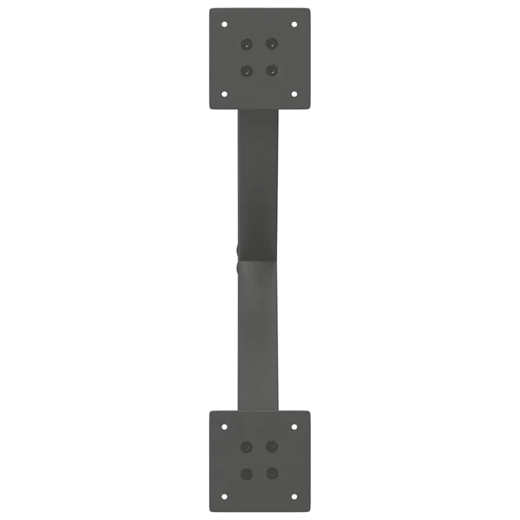 Set di 2 gambe per tavolo a forma di X dal design moderno 50 x 73 cm adatte per sala da pranzo o scrivania acciaio antracite 02_0057183