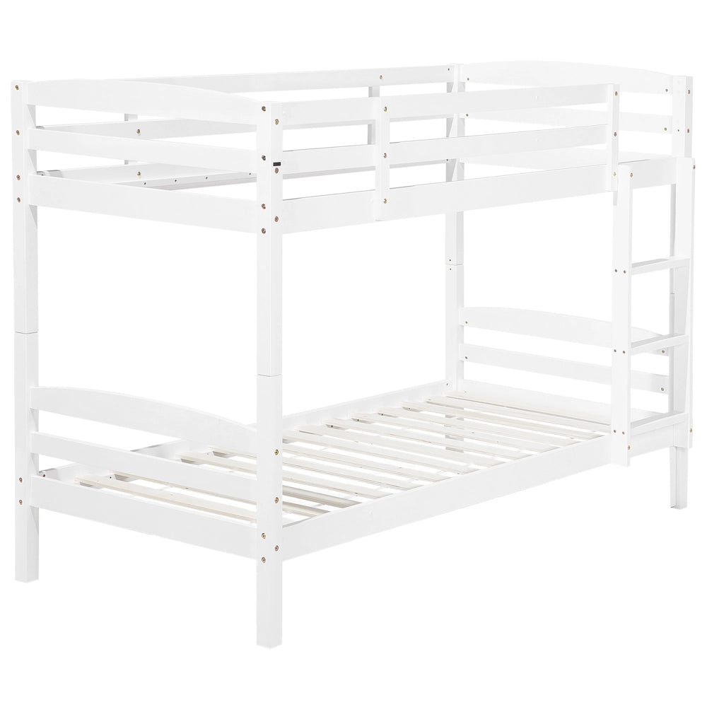 Letto a castello letto doppio in legno di pino bianco singola misura 90 x 200 per bambini in cameretta