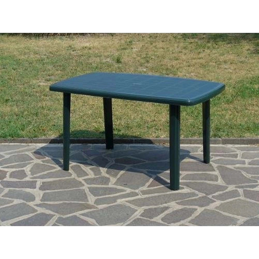 Trade Shop - Tavolo Verde Da Esterno 140x90cm Plastica Resistente Per Patio Giardino Terrazza 023542 -