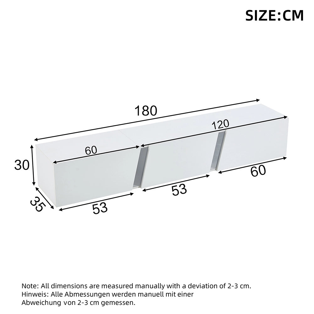Mobile TV a murale - Xylo - 180x35x30cm LED 3 porte per 75"