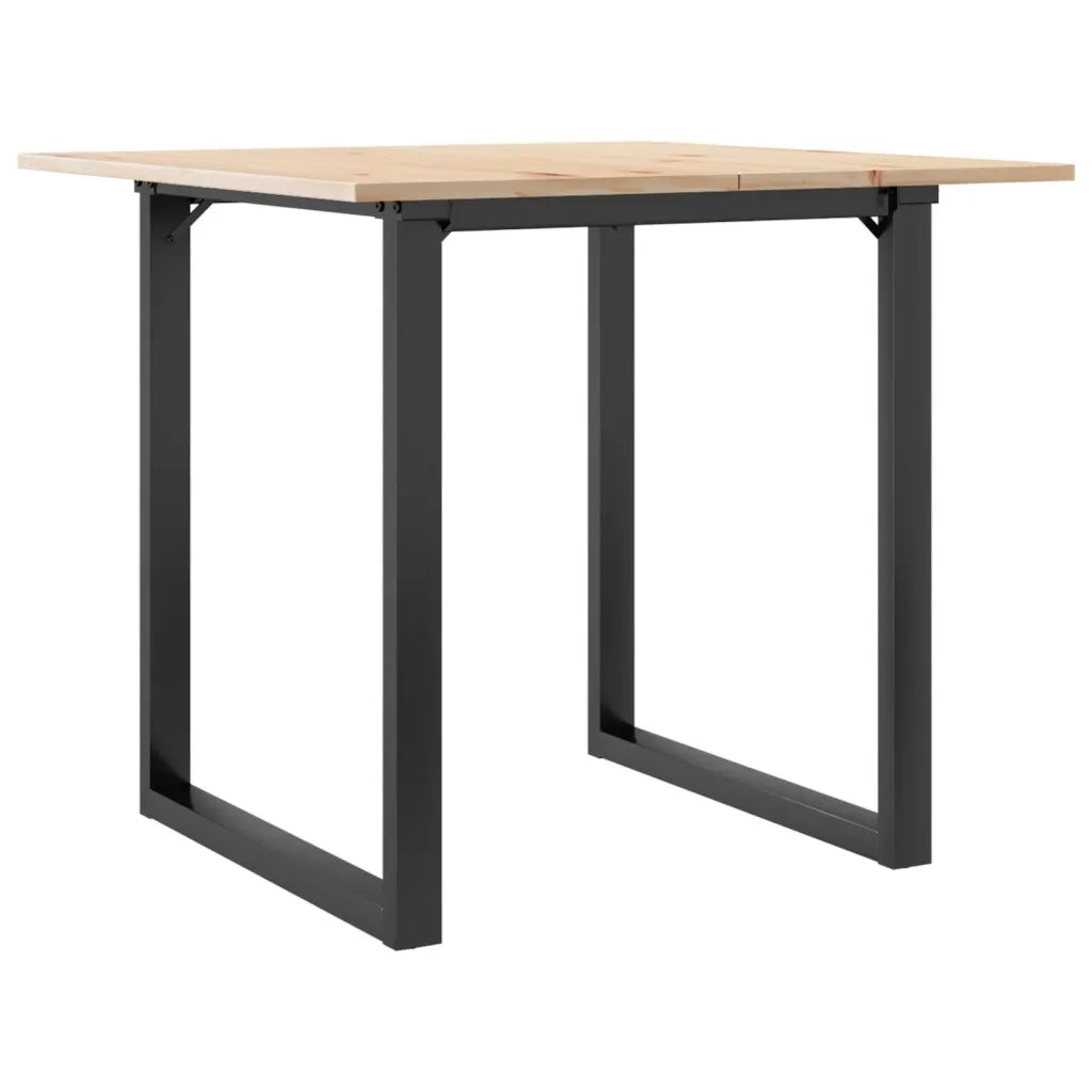 Tavolo da Pranzo Telaio a O 90x90x75 cm Legno Pino e Acciaio