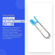 Set di spazzole per l'acquario 150 cm - Spazzola con cavo flessibile - Doppio capo - Per l'acquario - Migliora le prestazioni del filtro - Sostiene l'equilibrio biologico