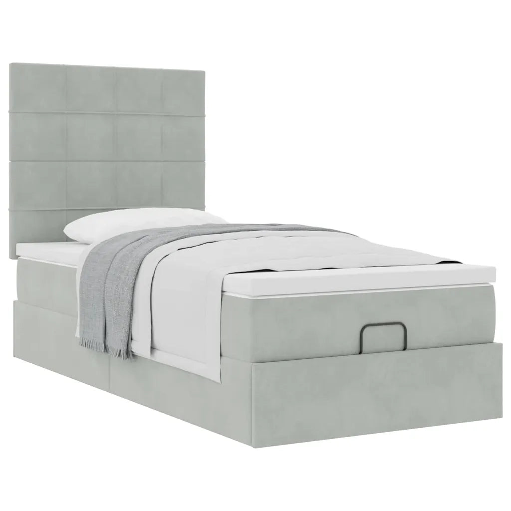 vidaXL Struttura Letto Pouf con Materassi 90x200 cm in Velluto
