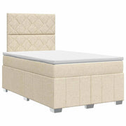 Letto box spring con materasso Crema 120 x 200 cm Tessuto 3454125