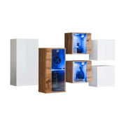 Set mobili da salotto SWITCH SBIV – Rovere e Bianco – LED integrati – Design moderno